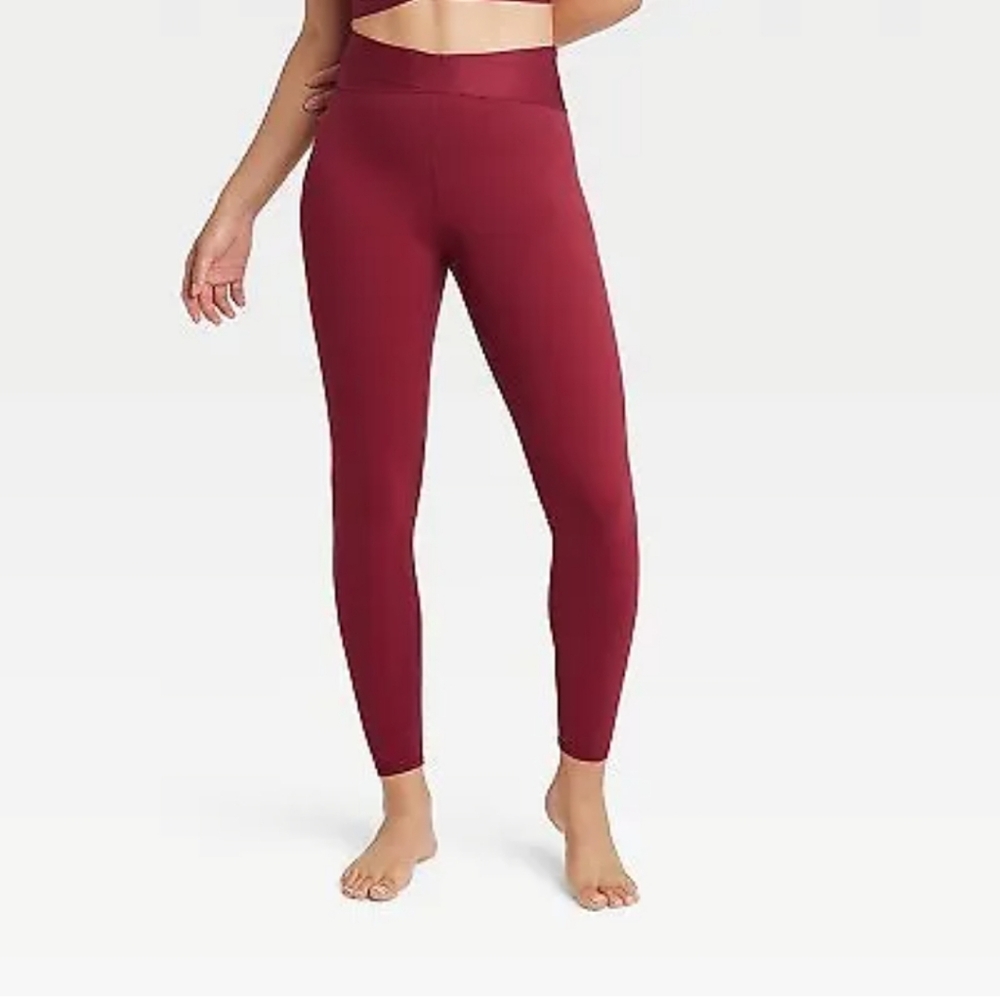 Women's High-Rise Wrap Waistband Leggings - JoyLab Wine Red XL